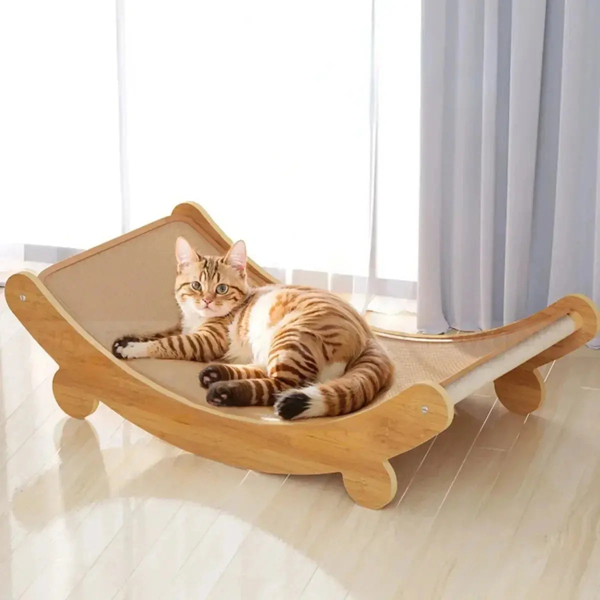 Wooden Cat Scratching Recliner - TailTalker.com